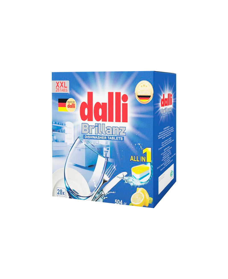 قرص ماشین ظرفشویی ۲۸ عددی Dalli با قدرت تمیزکنندگی فوق‌العاده