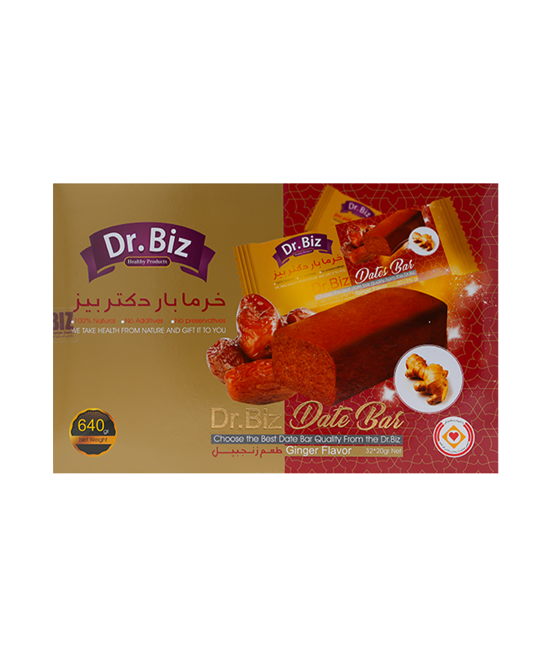 خرما بار زنجبیلی دکتر بیز 64 گرمی (پک 32عددی)
