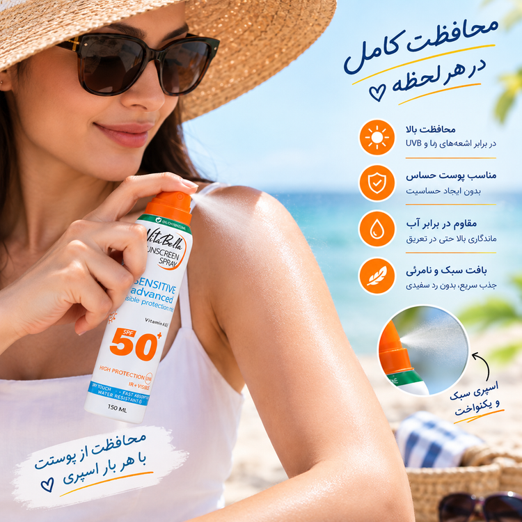اسپری ضد آفتاب SPF ۵۰ ویتابلا
